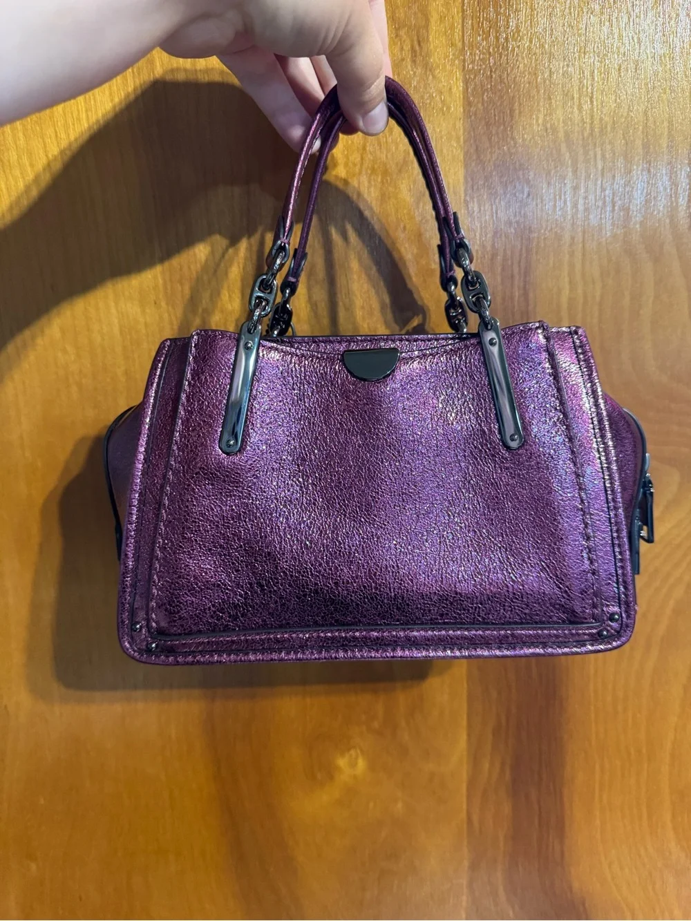 Coach Dreamer 21 Satchel in Metallic Berry
